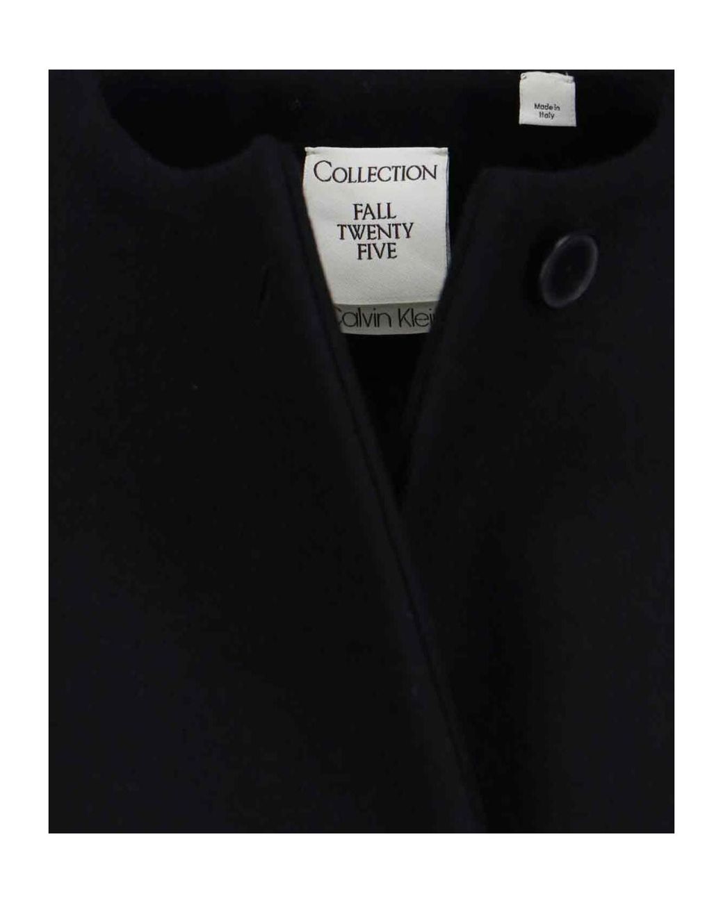 Calvin Klein Black Crewneck Long Coat