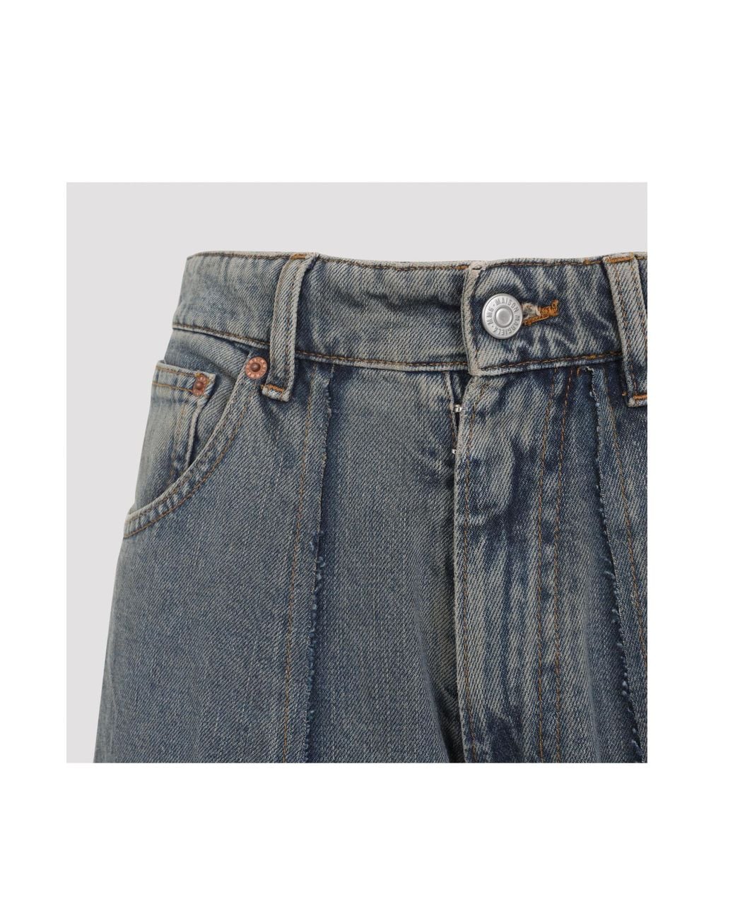 MM6 by Maison Margiela Blue Logo Patch Wide-Leg Jeans