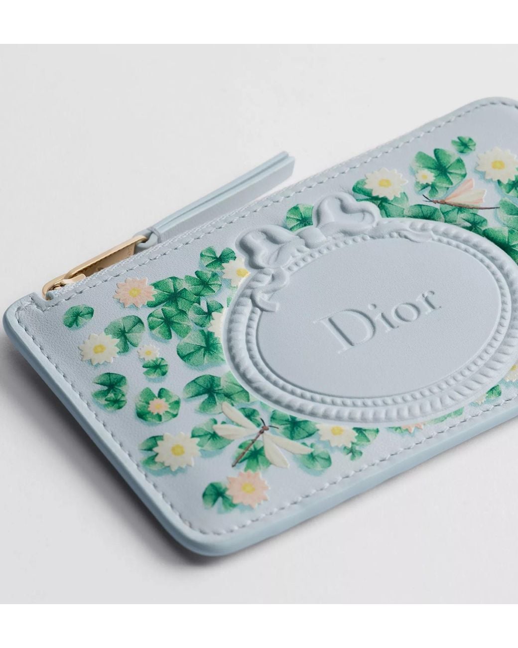 Dior Green Salon Cosmos Zipped Card Holder