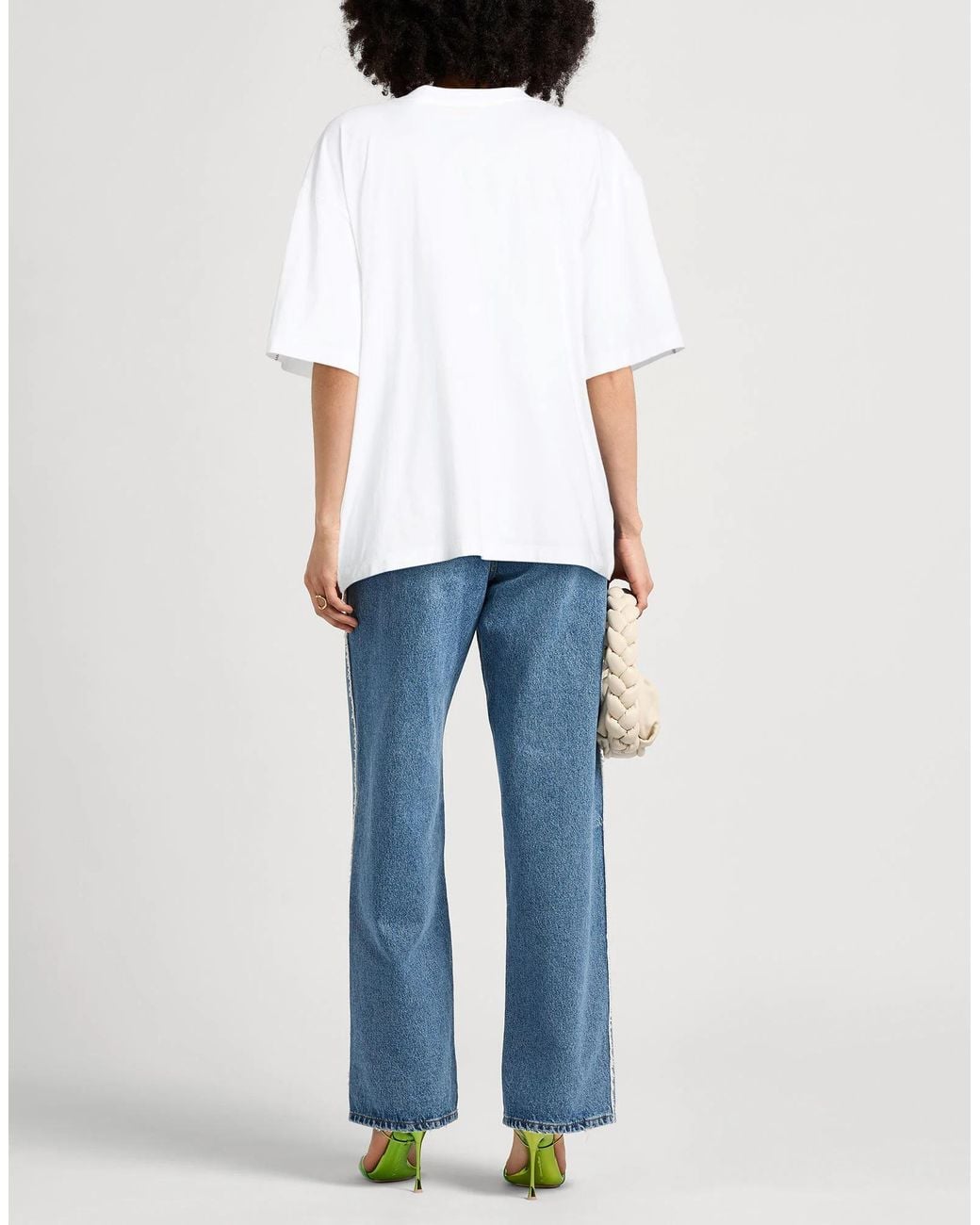 Marni White Loose-Fitting Two-Tone Short-Sleeved T-Shirt