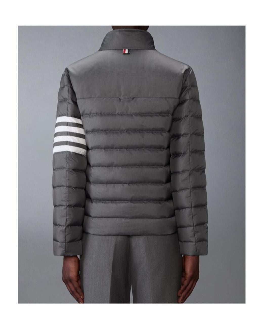 Thom Browne Gray Four-Bar Stip-Detail Jacket for men