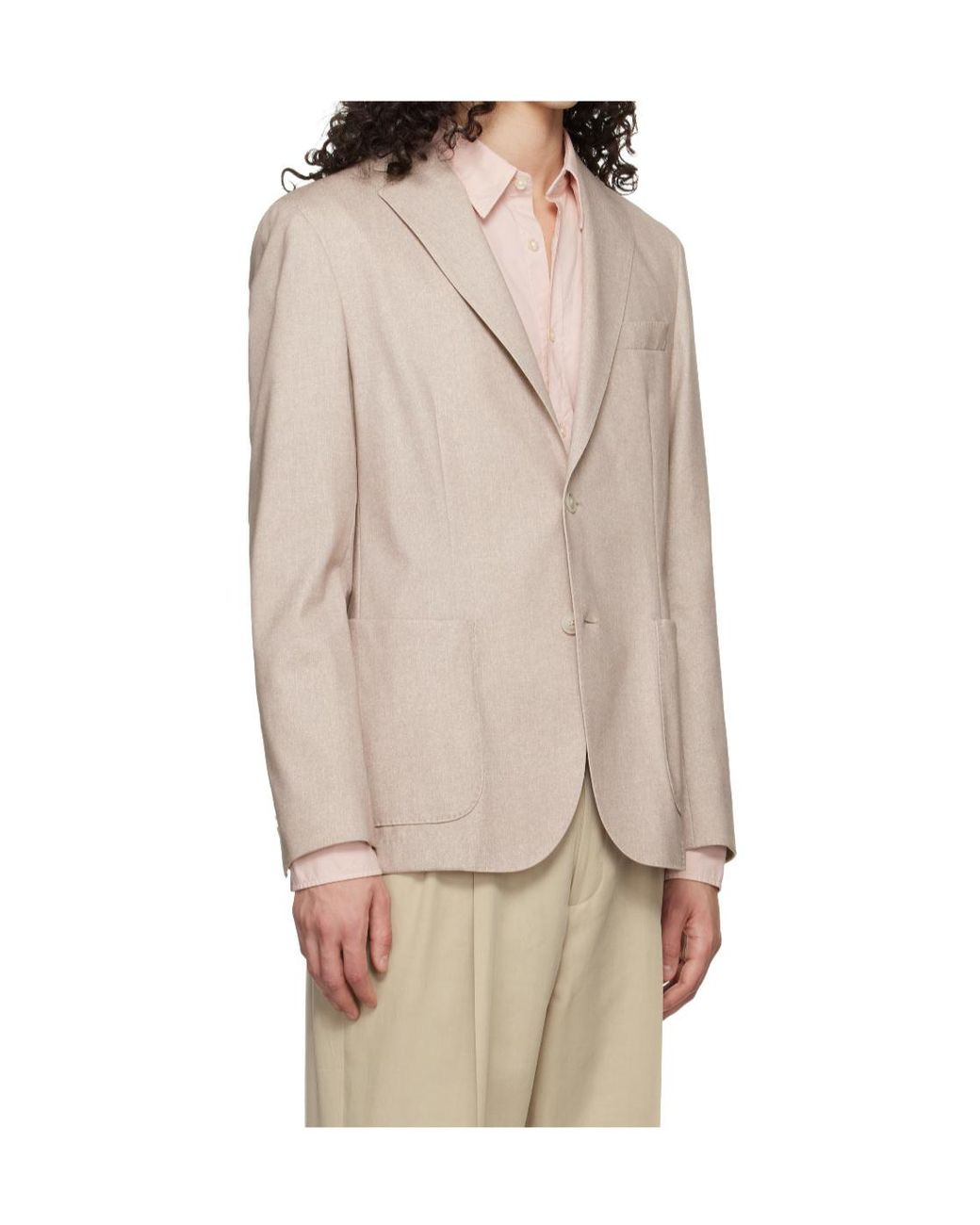 Boss Natural Single-Breasted Suit Jacket for men
