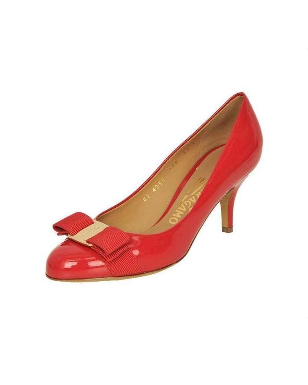 Ferragamo Red Bow Tie Vara High Heels