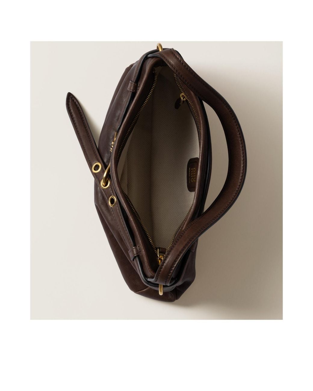 Miu Miu Brown Aventure Zipped Shoulder Bag