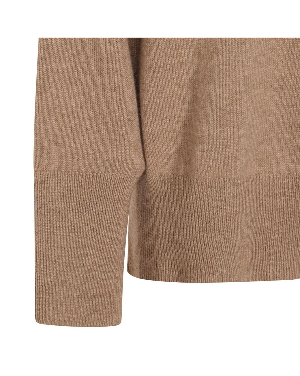 Brunello Cucinelli Brown Monile Detail Knitted Jumper