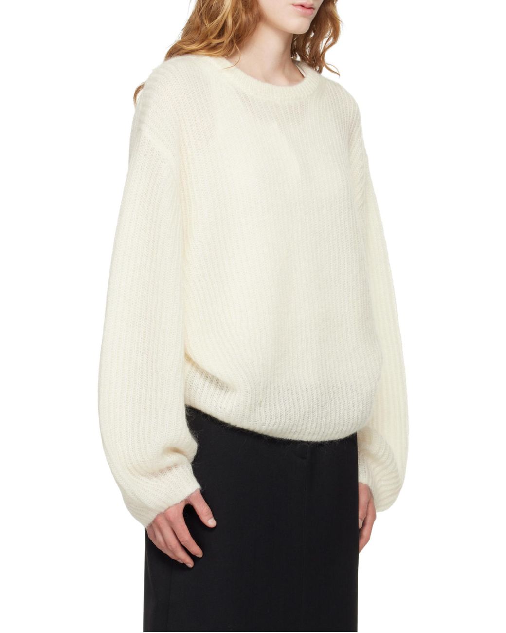 Totême  White Totême Crewneck Ribbed Jumper