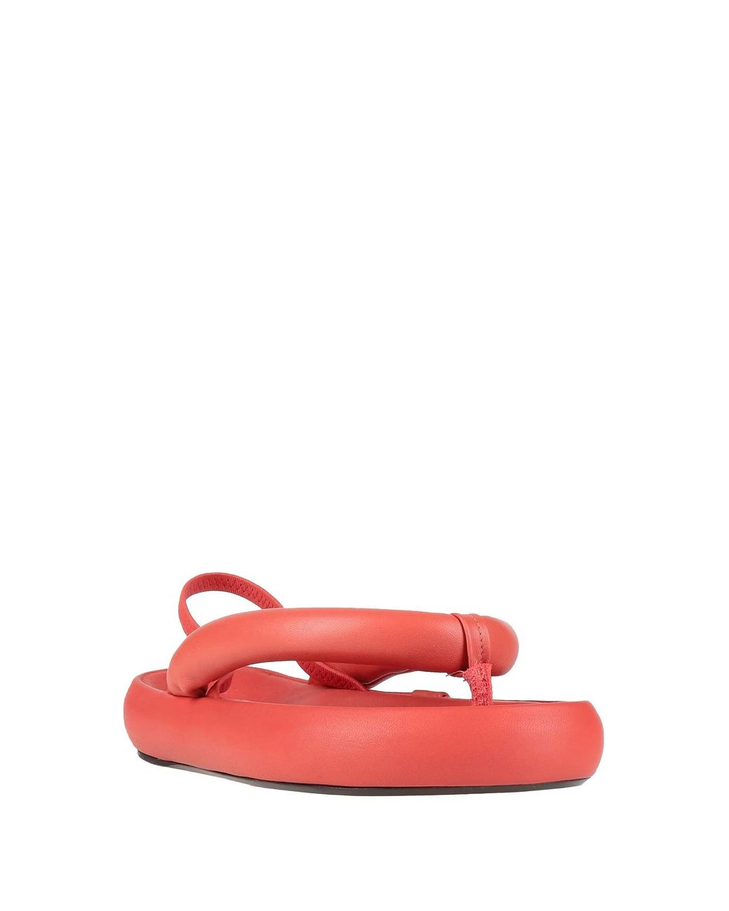Isabel Marant Red Minimalist Leather Flip-Flops