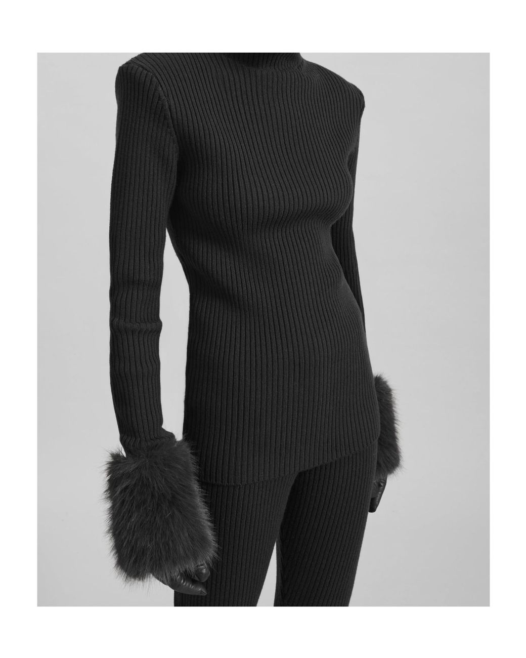 Frankie Shop Black Larice Hooded Knit Top