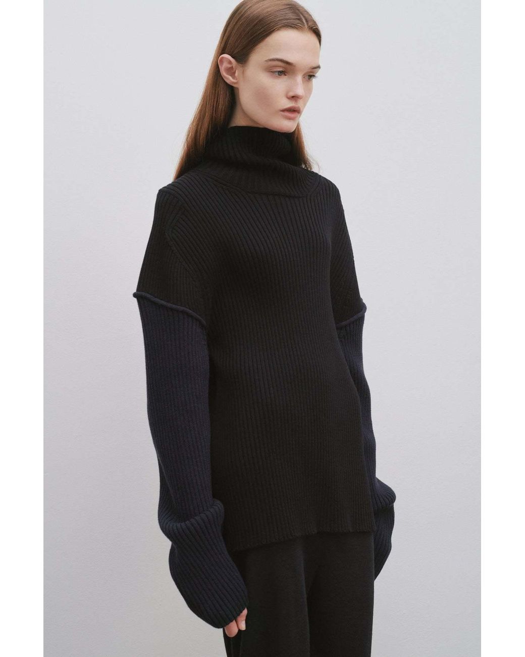 The Row Black Dua Cashmere Sweater