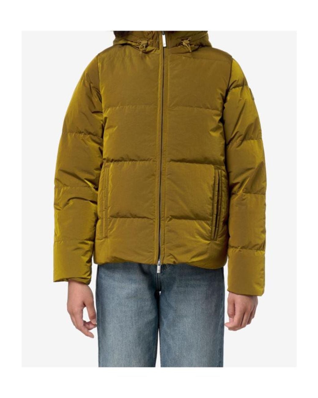 K-Way Green Quilted Hooded Short Down Jacket