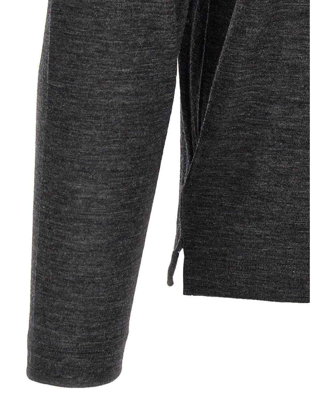 Zanone Gray Virgin Wool Long-Sleeve T-Shirt for men