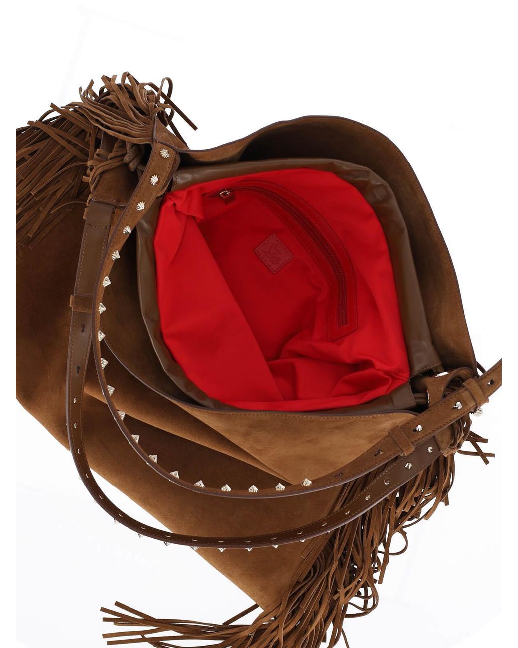 Christian Louboutin Brown Baggy Fringed Edge Tote Bag