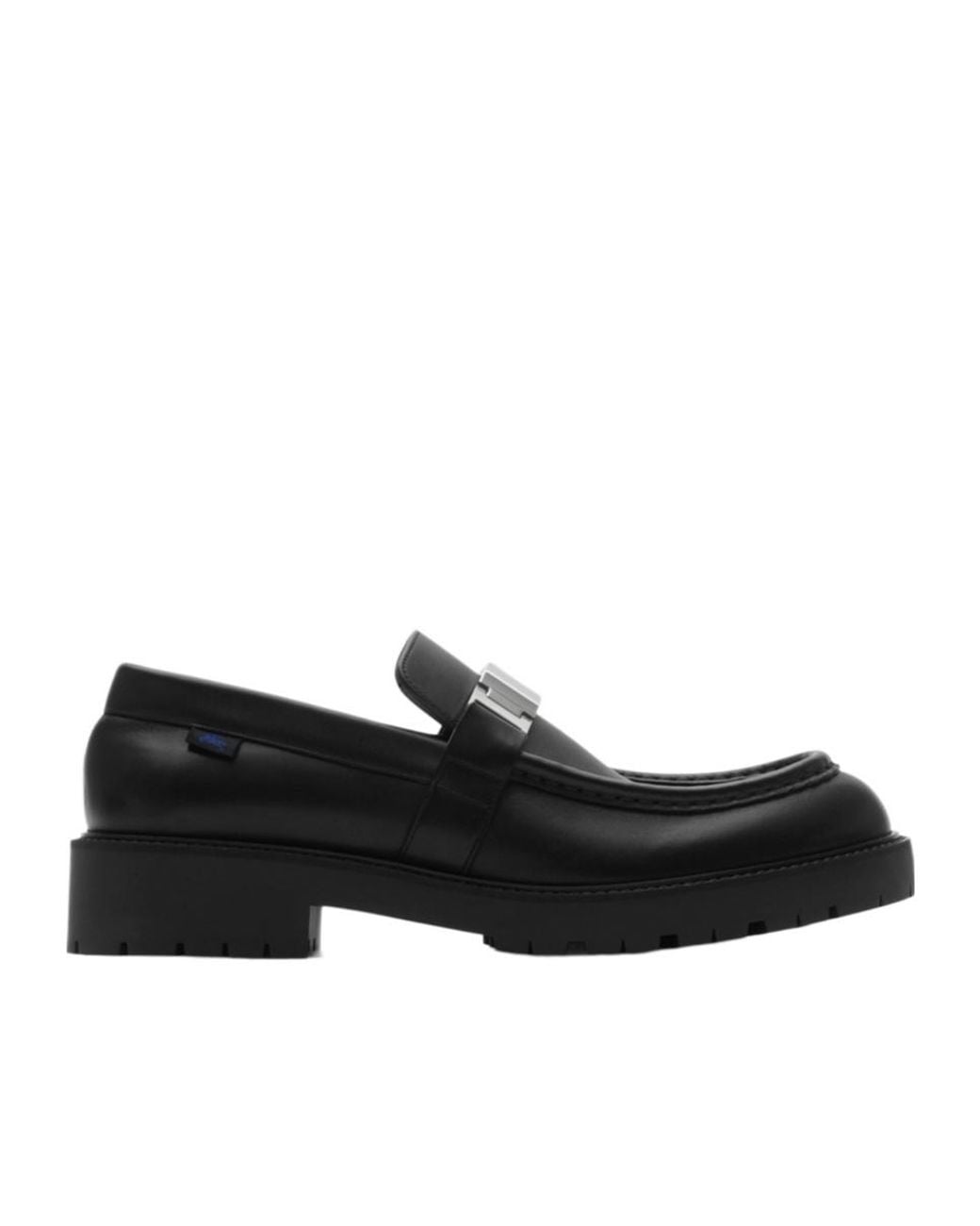 Burberry Black Raft Logo Plaque Slip-On Loafers for men
