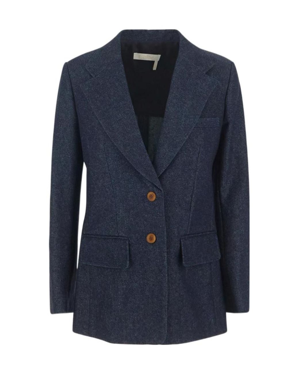 Chloé Blue Chloé Single-Breasted Tailored Jacket