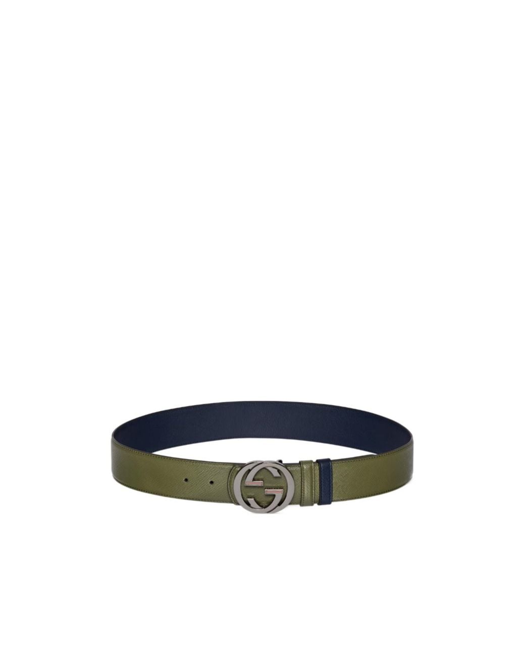 Gucci Blue Reversible Belt With Interlocking G Buckle for men