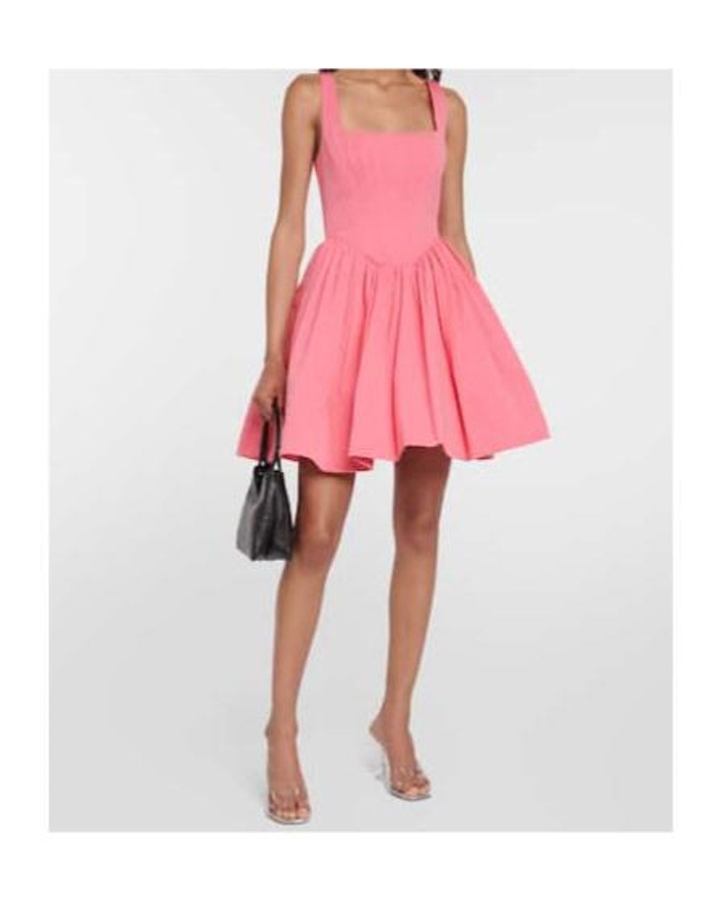 Staud Pink Landscape Bustier Cotton-Blend Minidress
