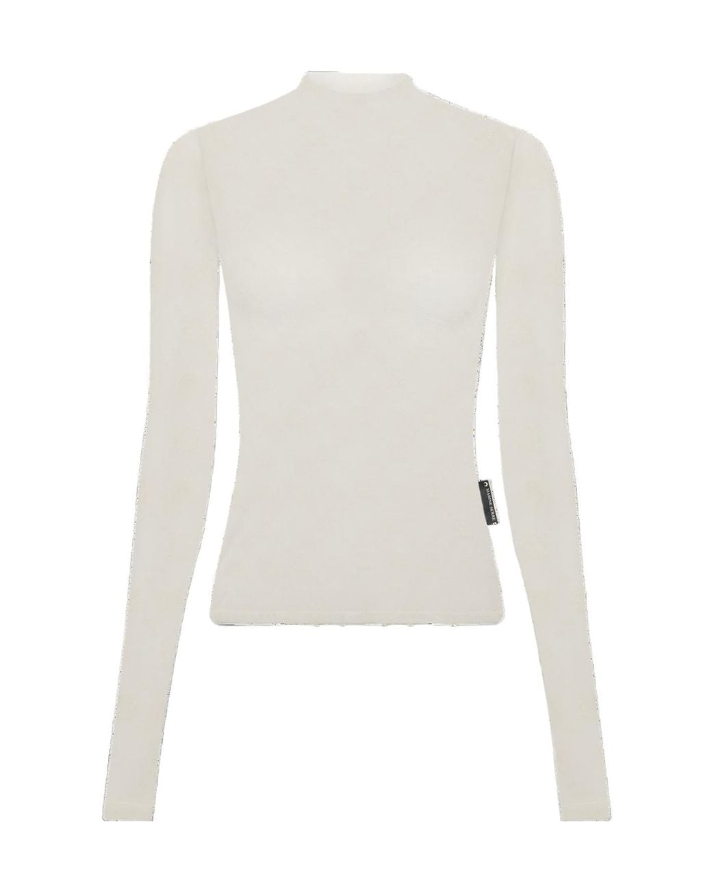 MARINE SERRE White Second Skin Semi-Sheer Top