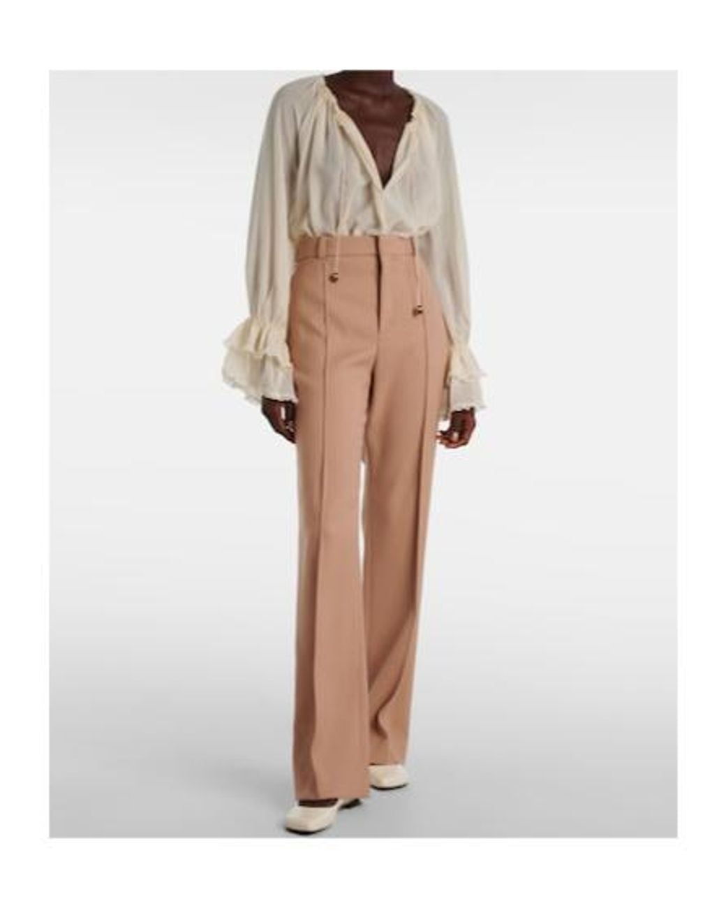 Chloé White Polly Leather Mary Jane Flats