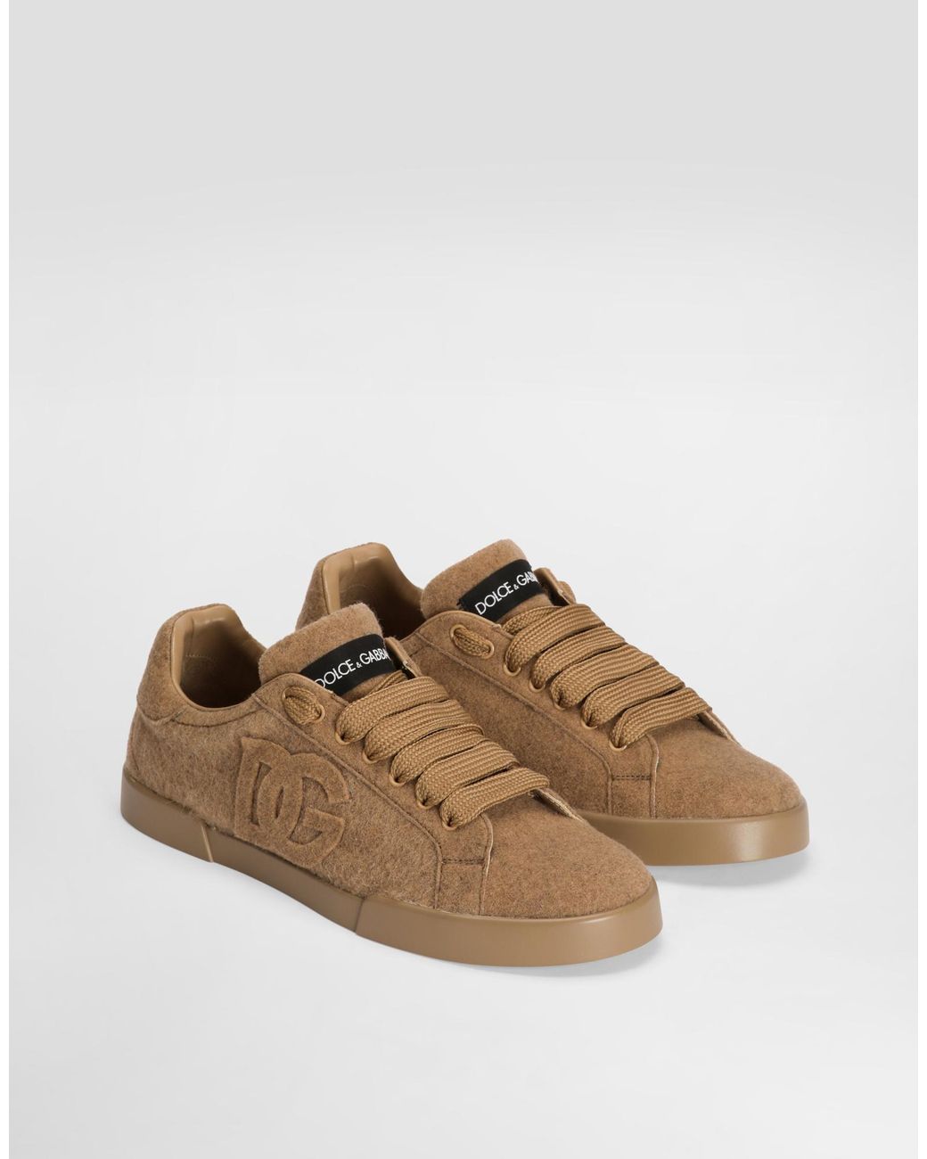 Dolce & Gabbana Brown Logo Low-Top Sneakers for men
