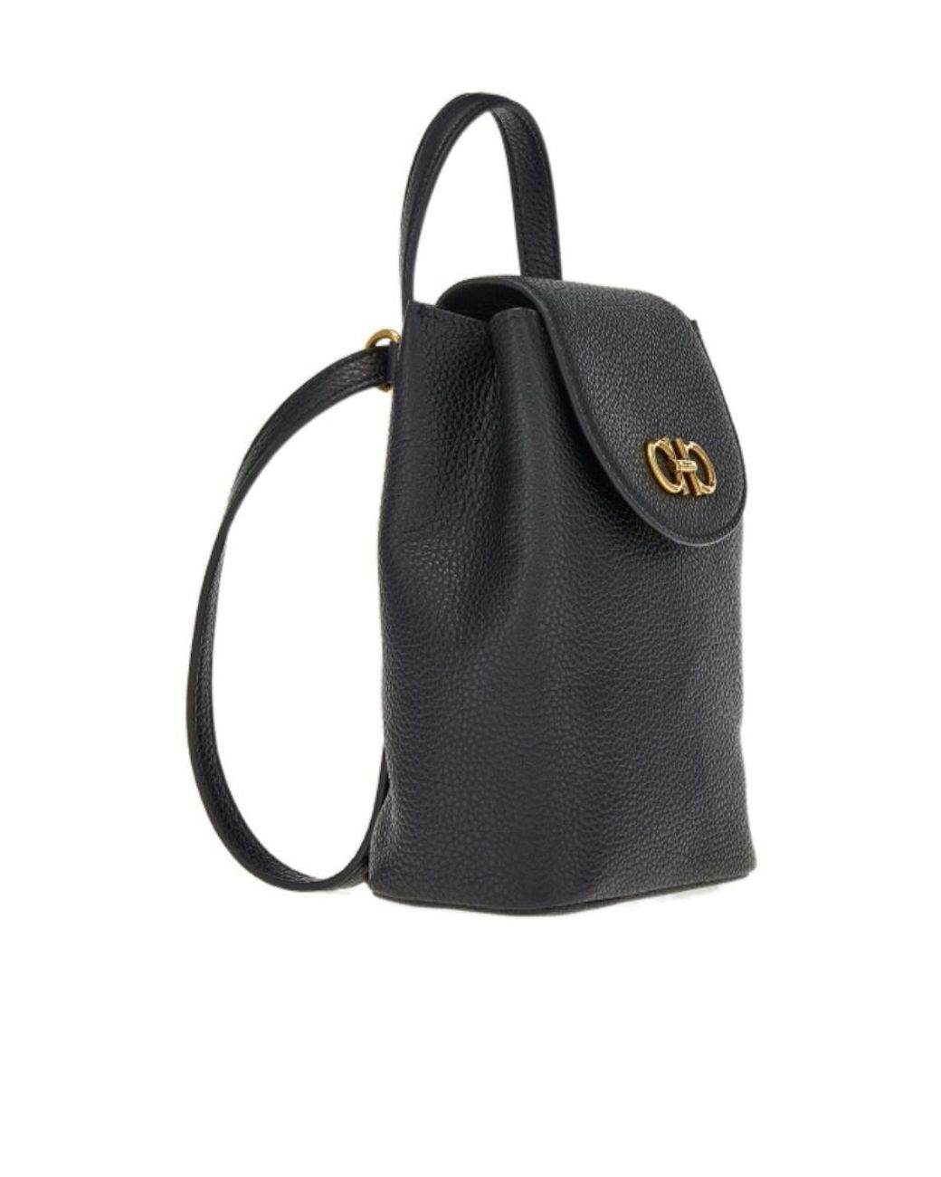Ferragamo Black Mini Gancini Backpack