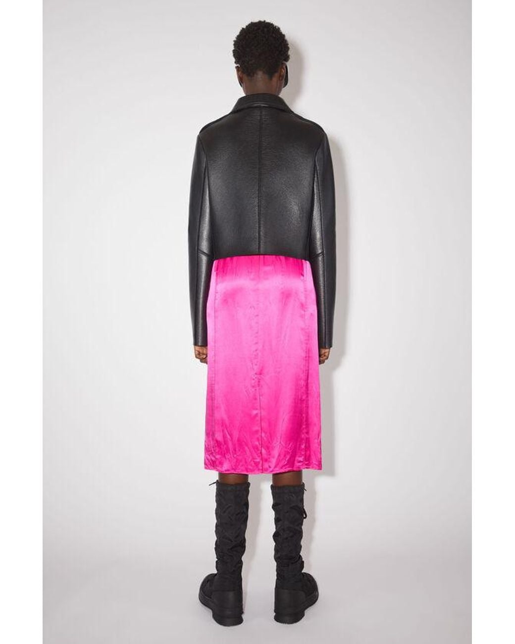 Acne Gray Cropped Leather Jacket
