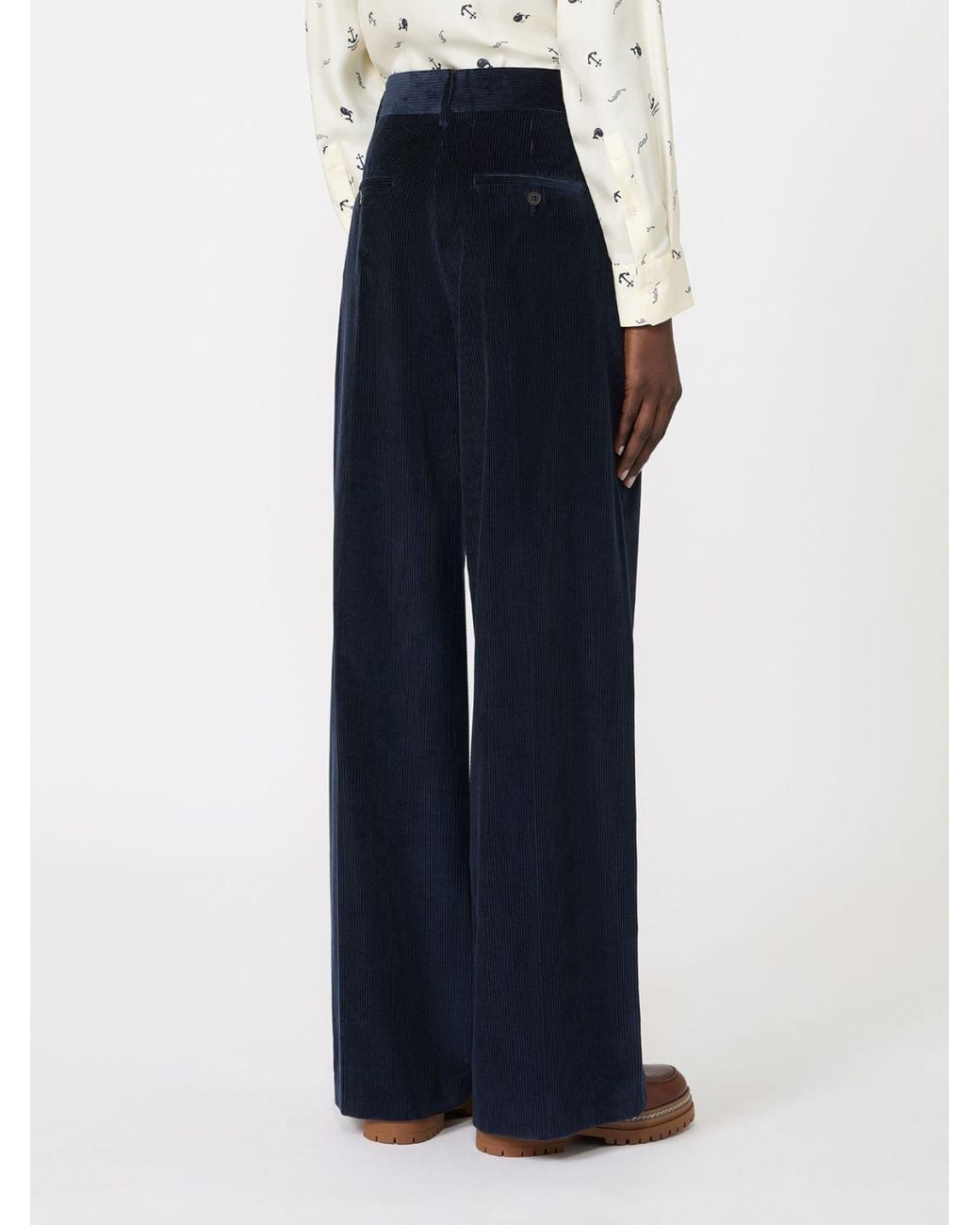 Weekend by Maxmara Blue Wide-Leg Corduroy Pants