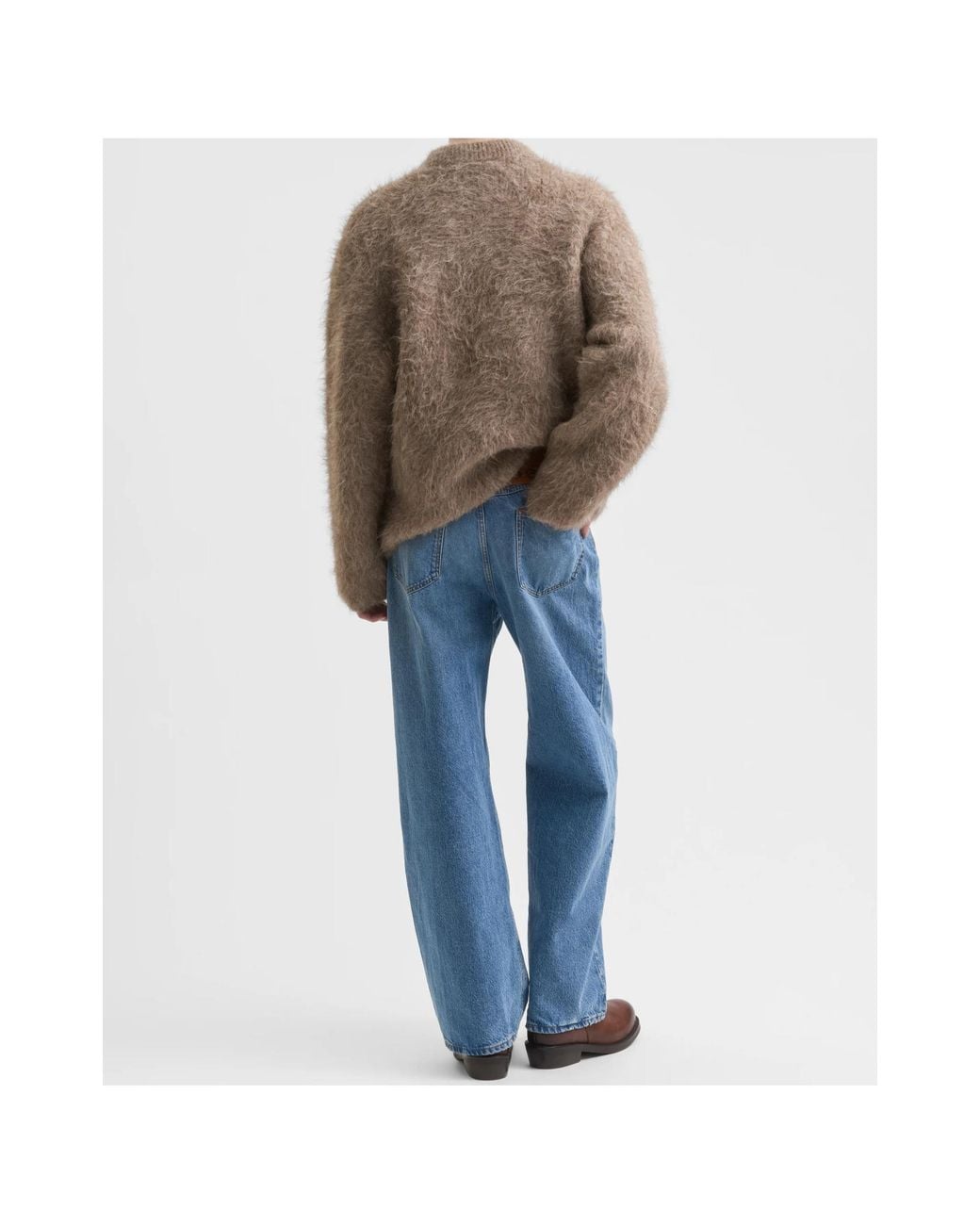 Séfr Brown Crew-Neck Long-Sleeve Knit Top for men