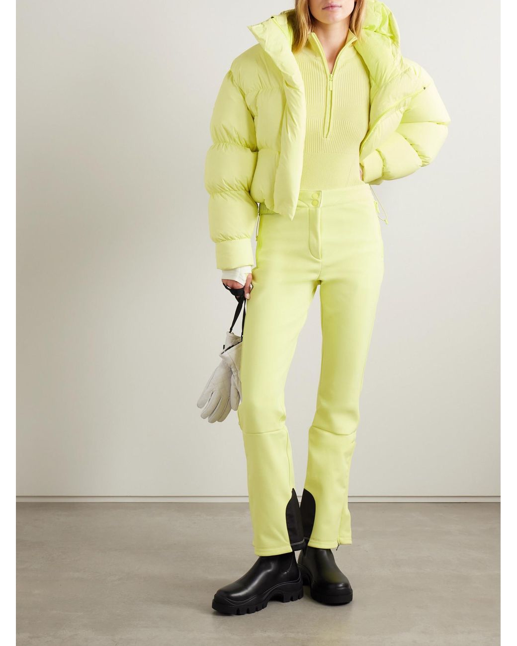 CORDOVA Yellow Ribbed High-Neck Romper