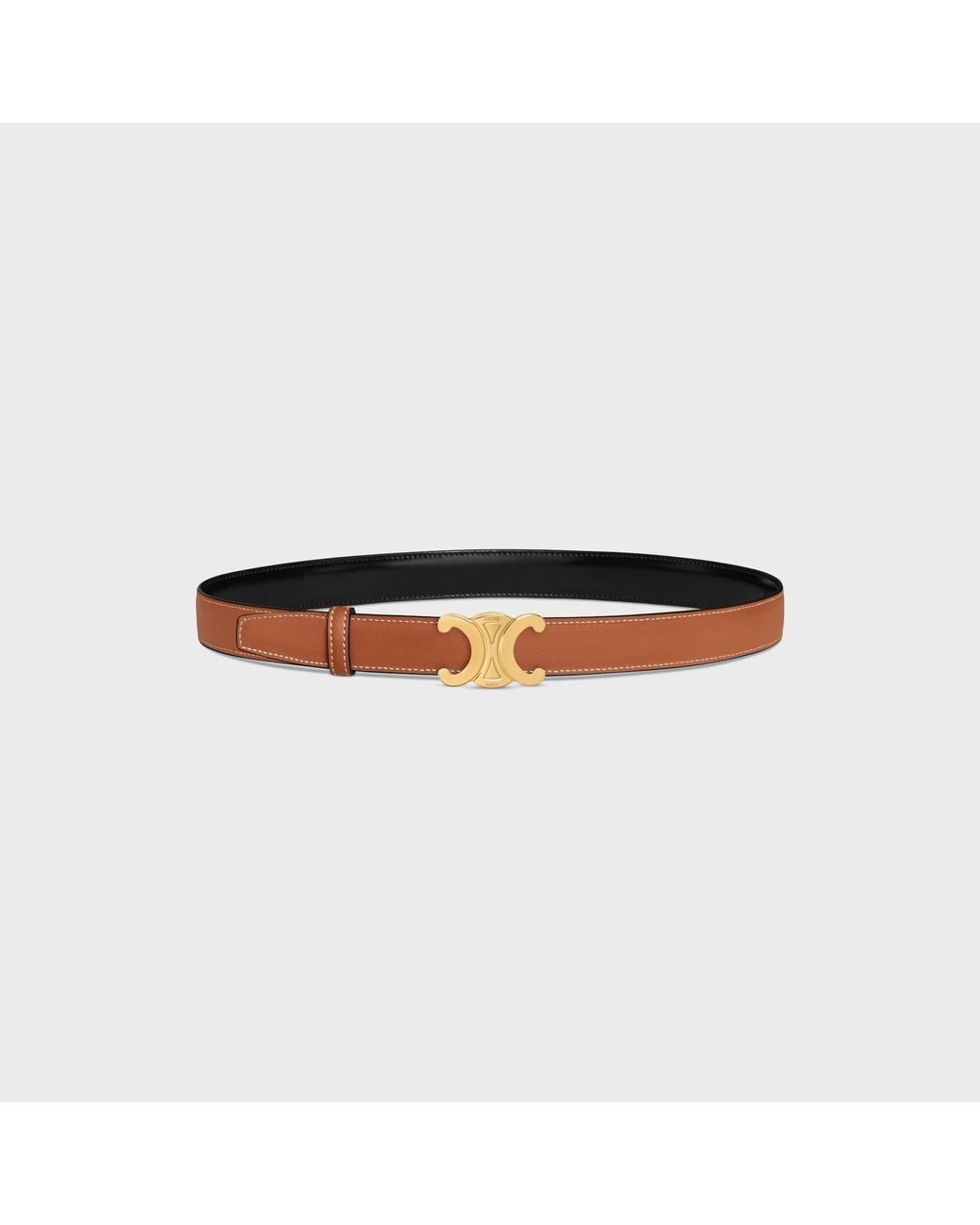 Céline White Triumph Clasp And Reversible Belt