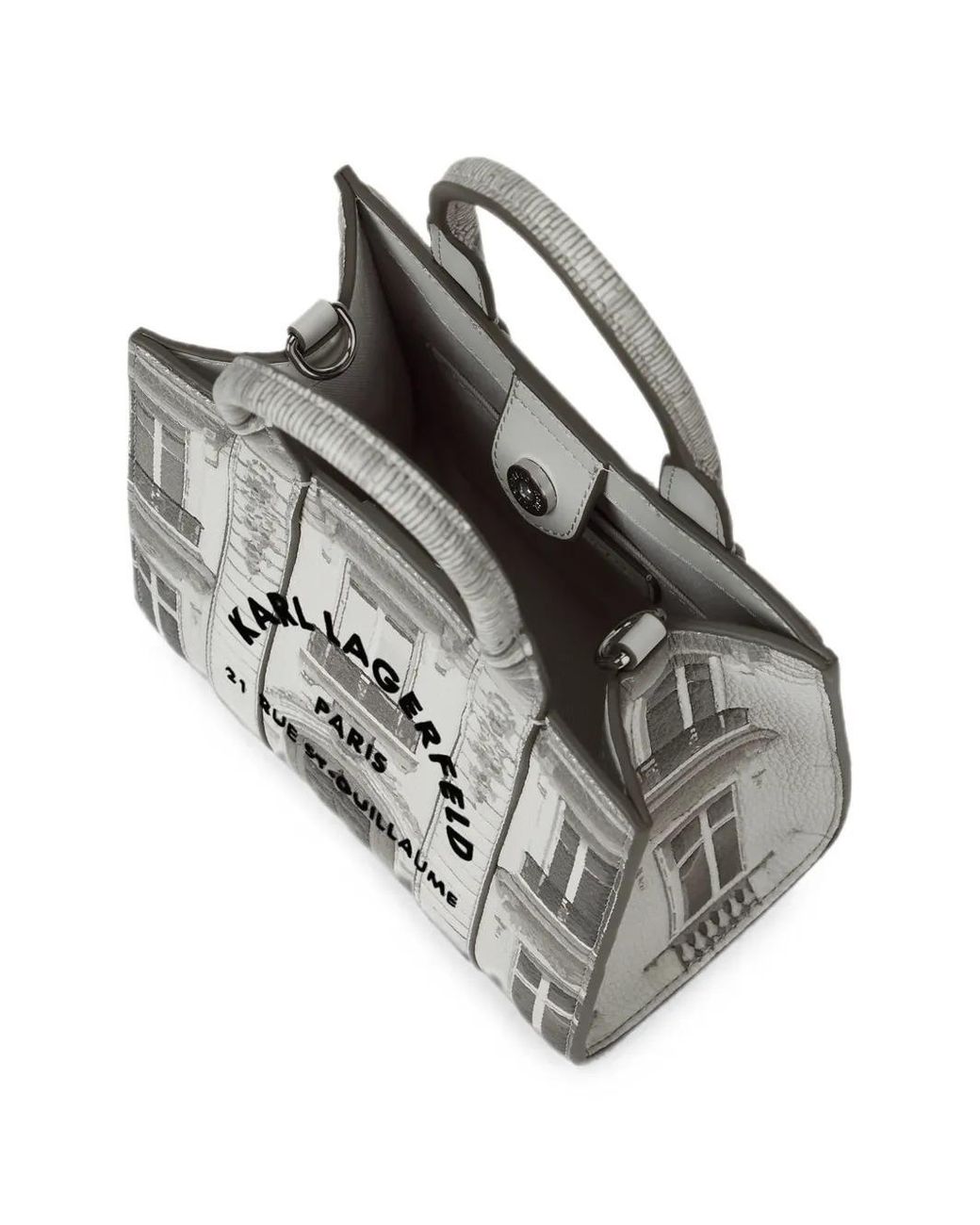 Karl Lagerfeld Gray Rue St-Guillaume Mini Tote Bag
