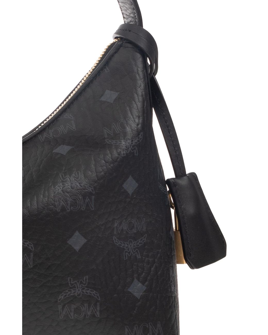 MCM Black Aren Small Hobo Shoulder Bag