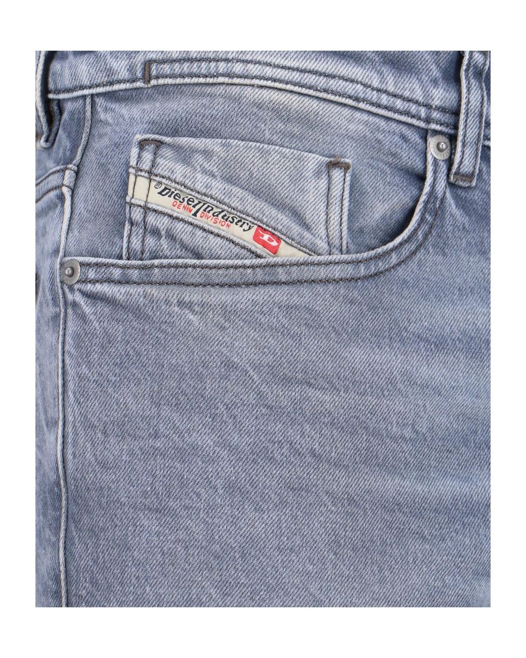 DIESEL Blue Logo Patch Jeans for men