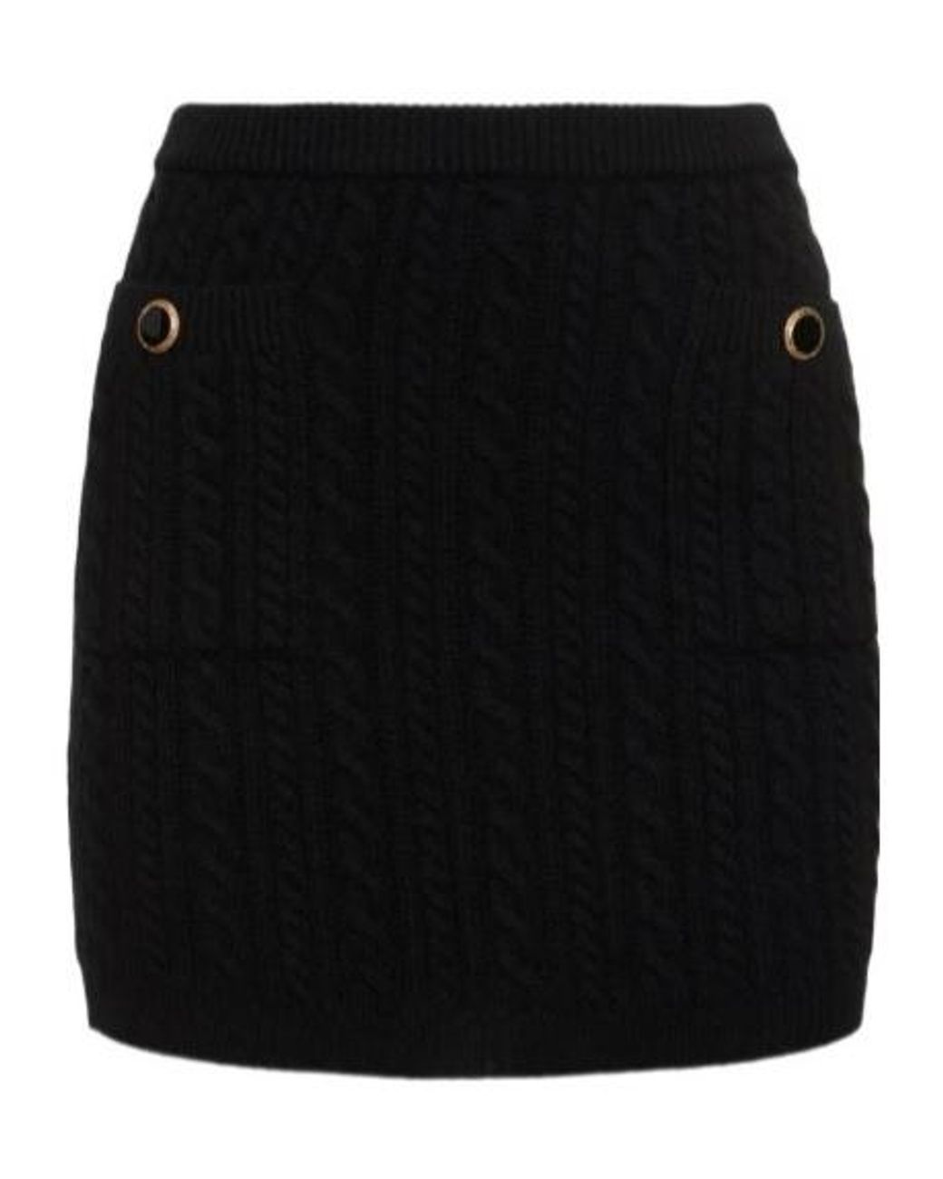 Alessandra Rich Black Mini Knitted Skirt