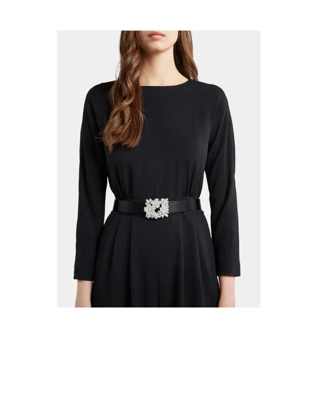 Roger Vivier Black Bouquet Strass Versailles Diamond Buckle Belt