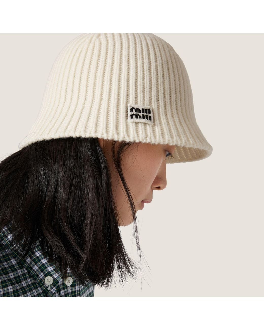 Miu Miu White Wool And Cashmere Hat