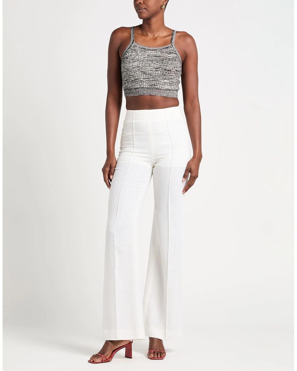 Chloé White Loose Straight-Leg Pants