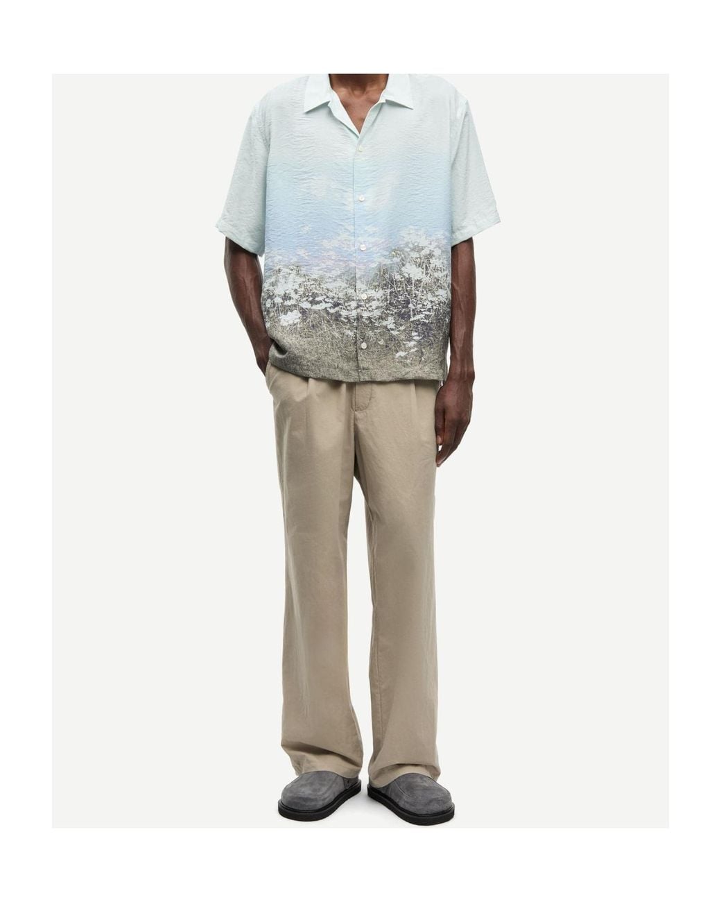 Samsøe & Samsøe Gray Samsøe Samsøe Saayo Printed Shirt for men