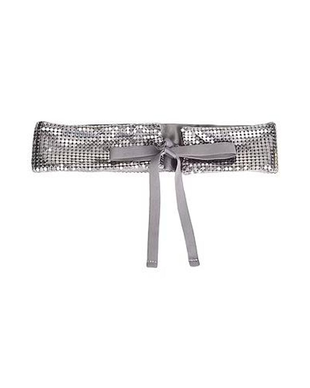 MAX&Co. Gray Satin Chain Wide Belt