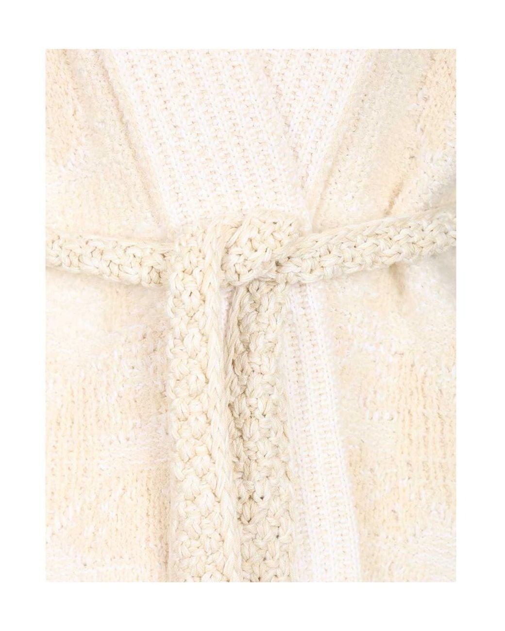 Forte_forte White Iris Belted Knitted Jacket