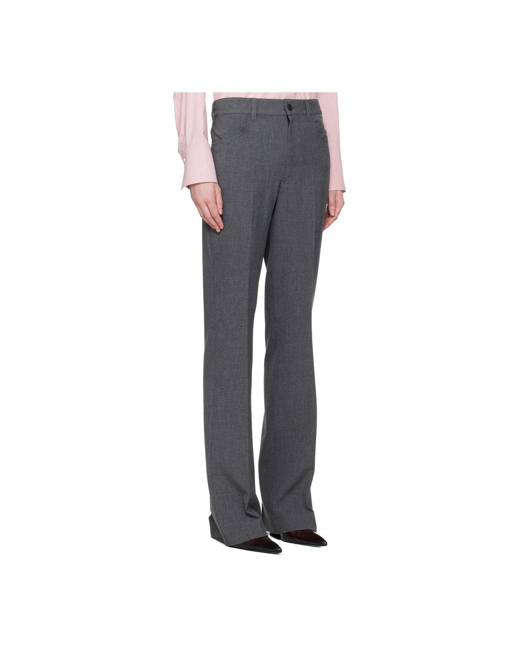 The Attico Gray The Pressed Creased Trousers