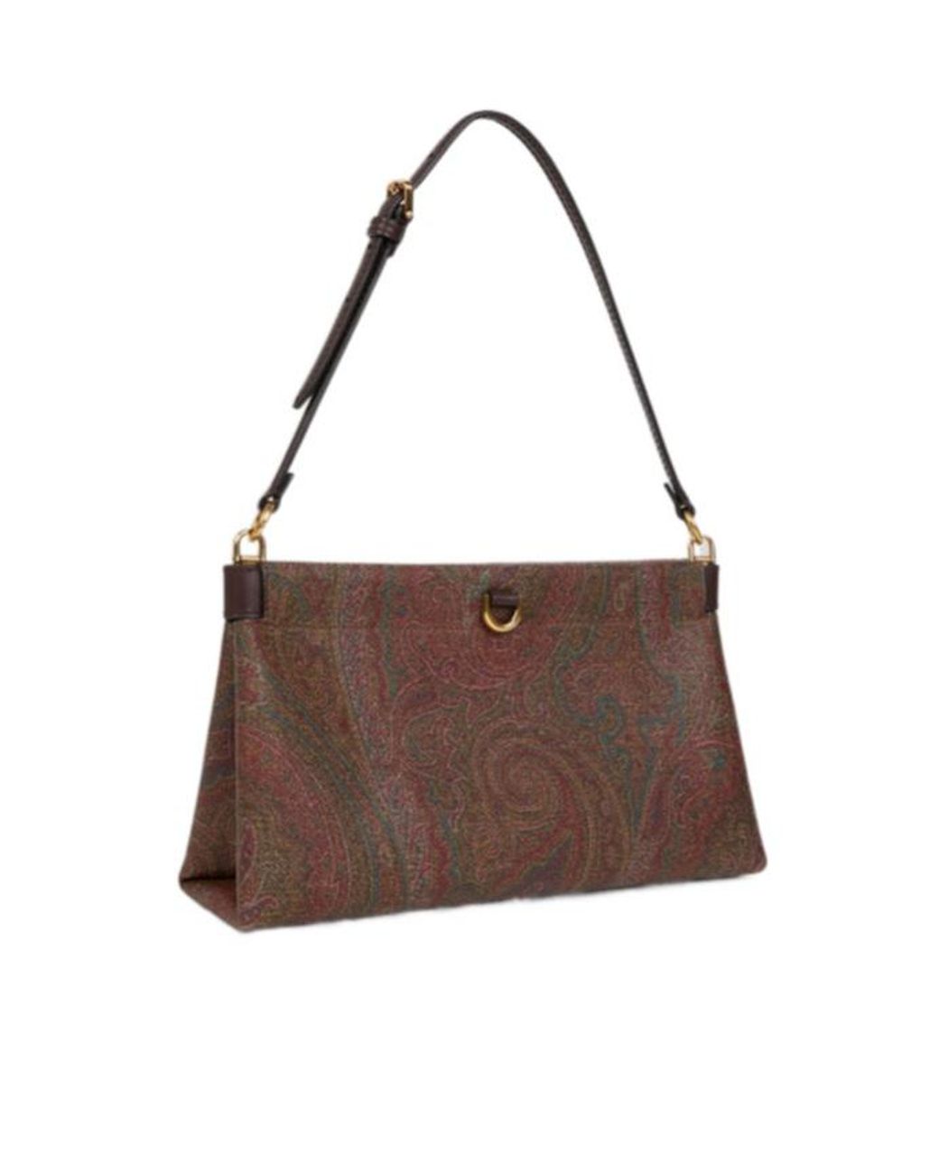 Etro Brown Mini Arnica Paisley Jacquard Clutch Bag