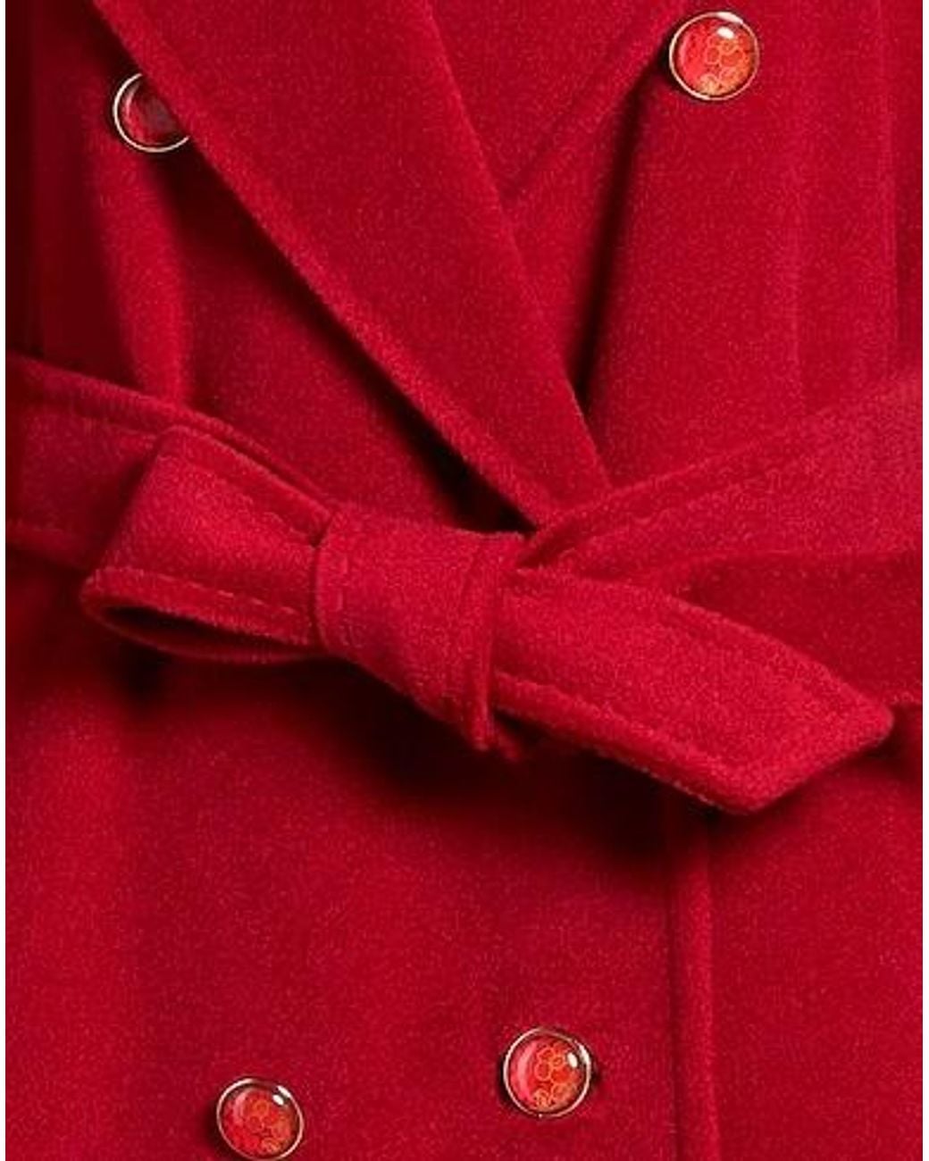 Max Mara Red Belted Long Coat