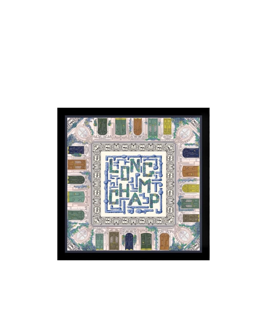 Longchamp Black Jardin Parisien Scarf