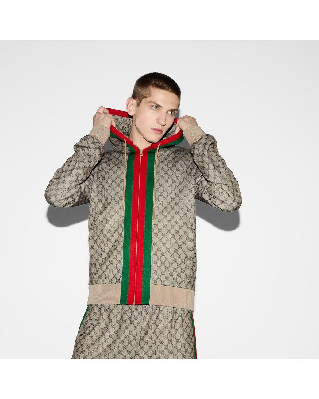 Gucci Brown Jacket With Monogram for men