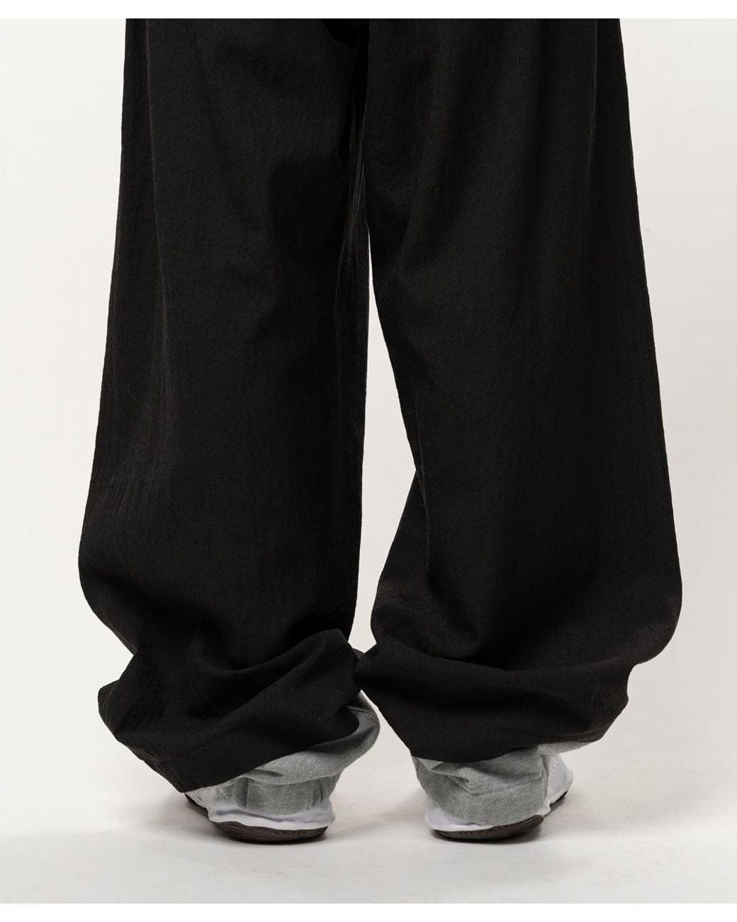 Maison Mihara Yasuhiro Black Sweat Layered Wool Pants for men