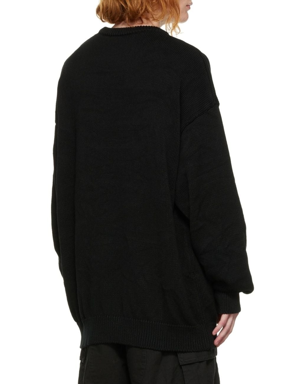Balenciaga Blue Logo Embroidered Knit Jumper for men