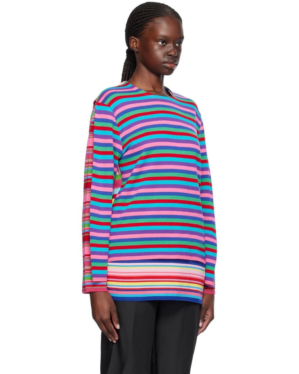 Comme des Garçons Blue Multicolor Layered Sweater