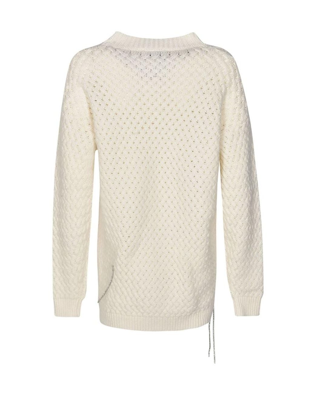 GIUSEPPE DI MORABITO White Long Sleeved Knitted Dress