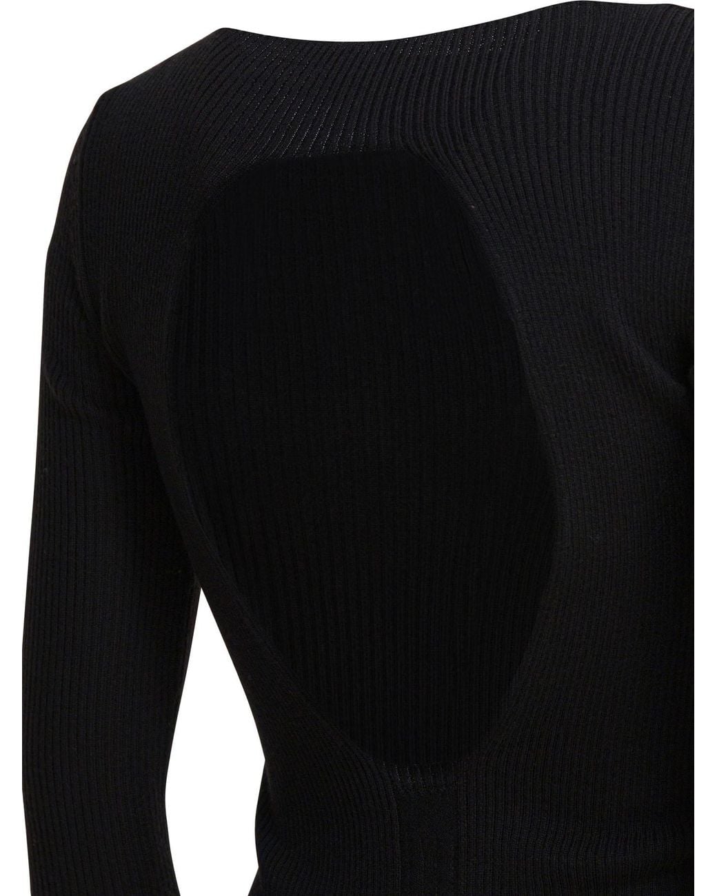 Rick Owens Black Ribbed Knit Top