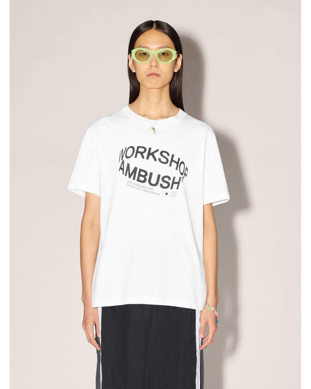 Ambush White Logo Printed Crewneck T-Shirt